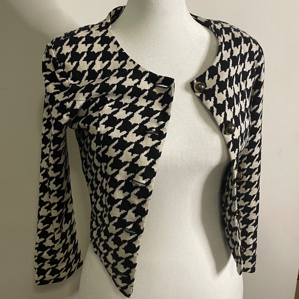 Vintage Cotton/Spandex Houndstooth Jacket